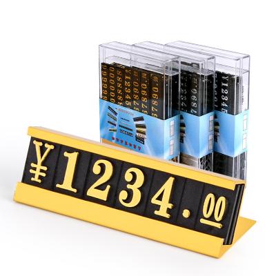 China Digital Pricing Label Retail Price Display Tags Adjustable Counter Number Stand Label for sale