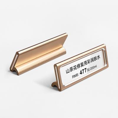 China Metallic Paper Price Tag Holders For Retail Wine Jewelry Single Sided Price Sign Holder for sale