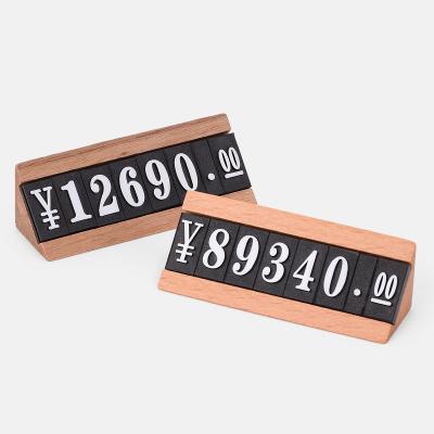 China Wooden Base Adjustable Retail Price Display Tags Label Card Tag For Jewelry Wine for sale