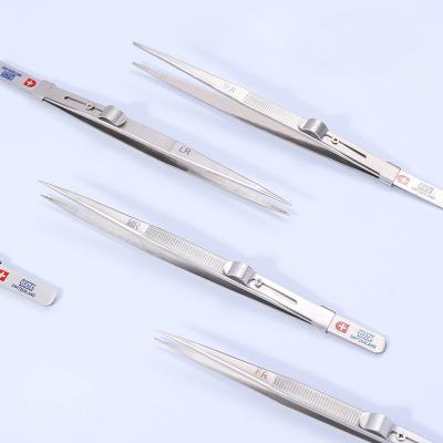 China Non Slip 16.5cm Jewelry Tools Lockable Tweezers For Jewelry Making for sale