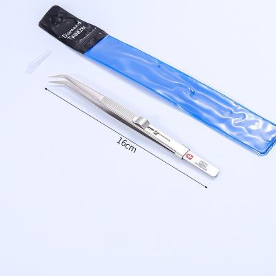 China Stainless Steel Jewelry Tools Lockable Pointed Elbow Anti Slip Tweezers for sale