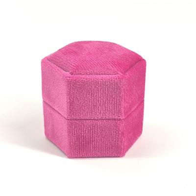 China IS41 Rose red Velvet Ring Packaging Box Elegant Jewelry Gift Box for sale