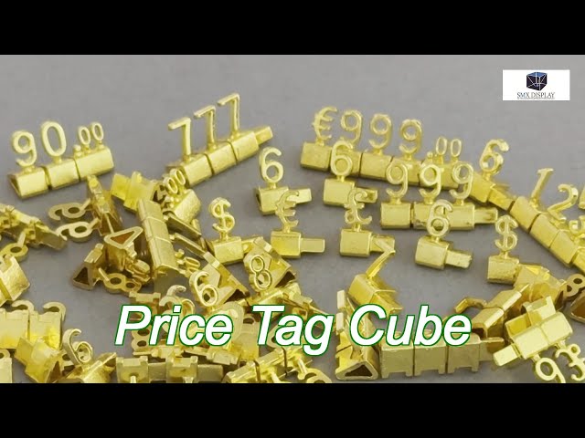 3d metal 8 mm luxury jewellery price cubes retail price display tags