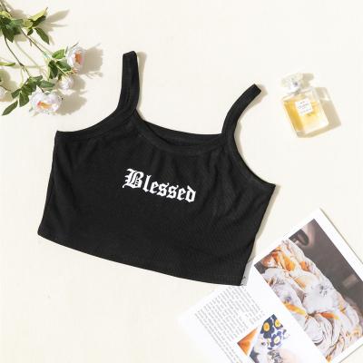 China QUICK DRY Ribbed Color Women's Tank Tops Workout Ladies Invest Women Angel Letter Print Tank Top for sale