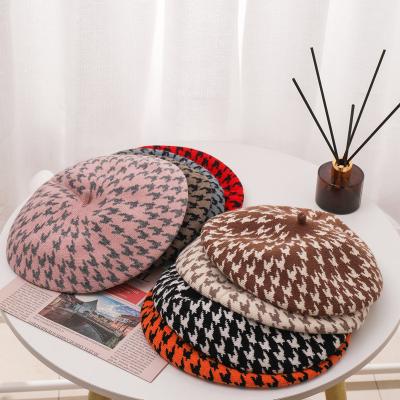 China Fashion autumn and winter ladies warm fashion personality painter Hat Knitted Pumpkin hat beret for sale