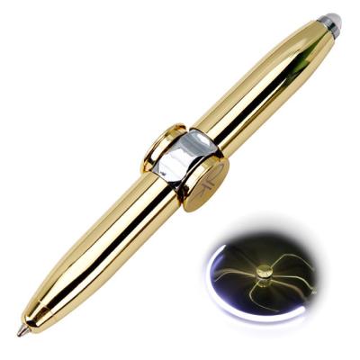 China 2021 New Product Lathe Spinning Durable Top Tip Pen Led Light Stylus Pens for sale