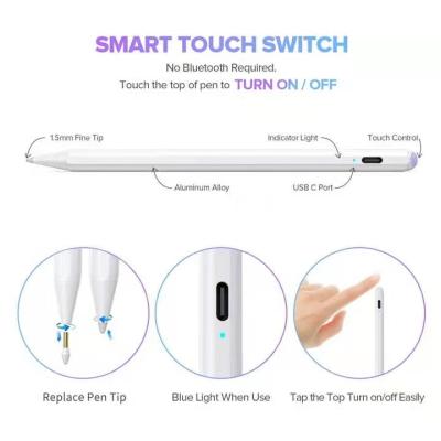 China Magnetic Tablet Palm Active Rejection Stylus Pen For iPad Pro Apple Pencil High Sensitive Replacement Led Power Display for sale