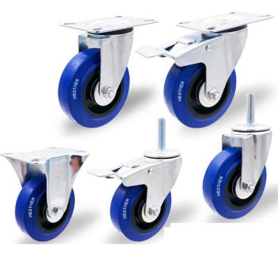 China Rigid Caster Wheels Swivel Wheel Heavy Duty Rubber Caster European Industrial Caster for sale