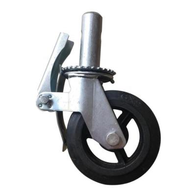 China PU/PVC/nylon/pu+cast/rubber+cast iron iron caster for scaffold bolt 35mm scaffold caster wheel scaffold rubber caster for sale