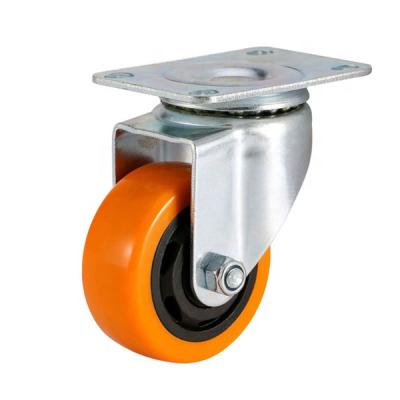 China Rigid Free Sample All Sizes PU Wheel Medium Duty Orange Caster Wheel Wheel for sale