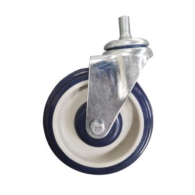 China USA US USA Shopping Cart Caster PU Shopping Cart Stem American Blue Caster Wheel for sale