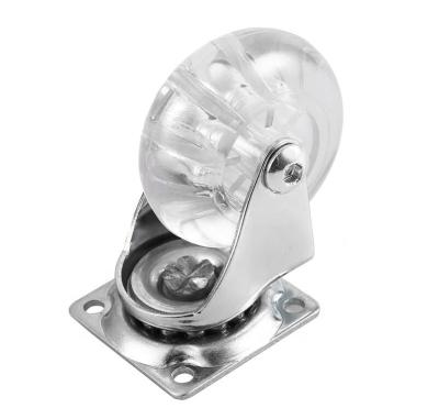 China Modern 2 Inch Plate Type Clear Swivel Caster Wheels Silicone Furniture Caster for sale