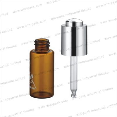 China Oi 15ml Essential Amber Glass Press Pump Dropper Bottles For Essential Oil for sale