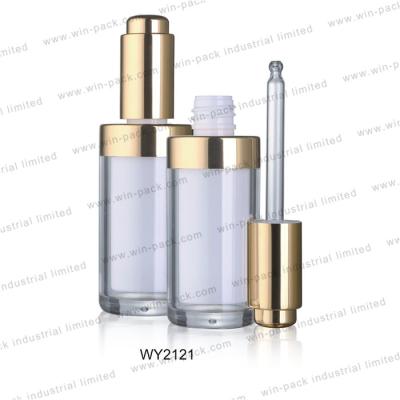 China Personal Care Acrylic Luxury Skin Care Plastic Dropper Bottle 30ml for e-liquid for cosmetic for sale