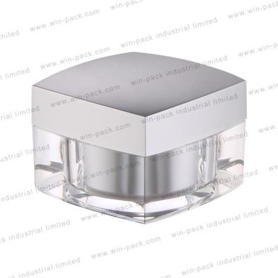 China Personal Care Rectangle Plastic Cream Jar For Skin Care Acrylic Luxury Jar 50g 30g for sale