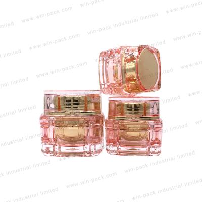 China Custom Pretty Luxury Transparent Square Acrylic Cosmetic Jar 30g 50g Packaging Packaging for sale