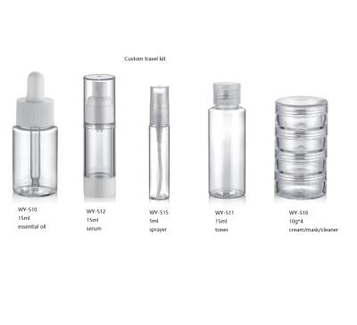 China Personal Care / Plastic Cleaner Stock Bottles Travel Kit With Airless Bag, Lotion, Cream, Spray Bottles Dropper Bottles For Cosmetic Packaging for sale