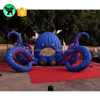 China HD Printing Oxford Cloth 33ft Width Event Giant Blue Octopus Customized Inflatable Octopus For Stage A5038 for sale