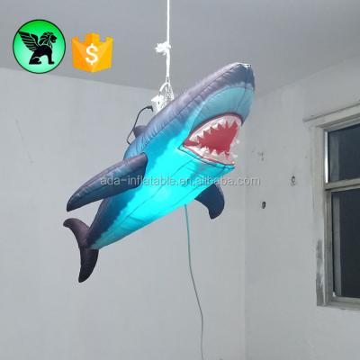 China Inflatable Shark Model Hanging Shark Inflatable Customized 2m Lighting Inflatable Shark Model A6685 for sale