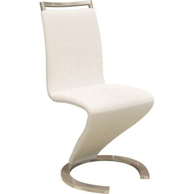 China Slipcovered Simple Z Shape Artificial PU Leather Custom Leather Hotel Restaurant Dining Chair for sale