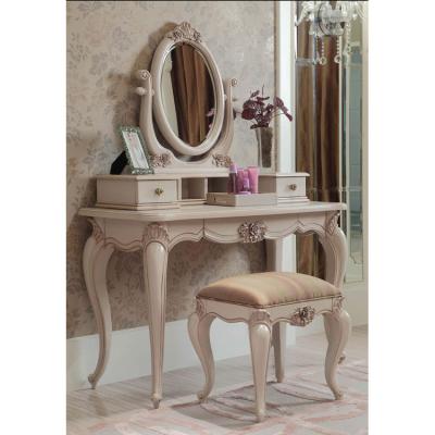 China Good shape and useful french noble antique dressing table with mirror and stool made in china dressing table for sale