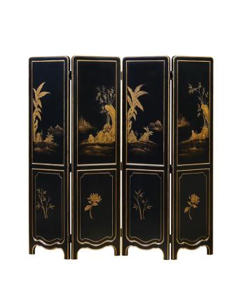 China Folding Wooden Screen Classic Solid Wood Chinese Hand Paint Screen, Antique Wood Carving Folding Screen for sale