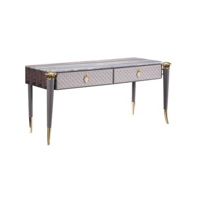 China Cooling Modern Italy Style Low Profile Marble Top Dressing Table With Two Drawer Storage for sale