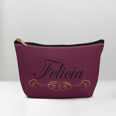 China NATIONAL personalized burgundy makeup bag for bridesmaids for fall wedding theme for sale