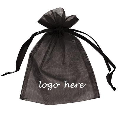 China Custom Gift Organza Drawstring Bag With Print for sale