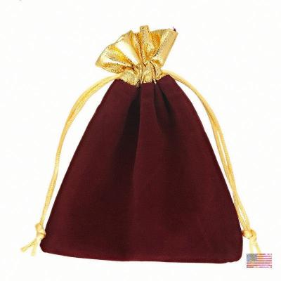 China Recyclable Hot Selling Printed Velvet Drawstring Pouch, Wholesale Cheap Velvet Bags, Velvet Jewelry Pouches for sale