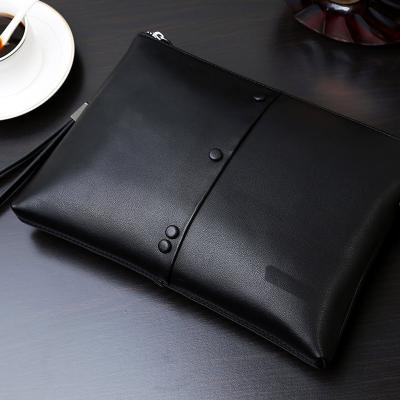 China Clutch Bag Black Genuine Leather Wallet Men's Oversized Clutch Bag for sale