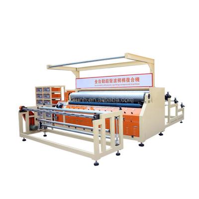 China Round Roller Automatic Industrial Over Heads Ultrasound Nonwoven Fabric Leather Quilting Machine for sale