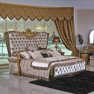 China 0061 European Classics Anti Design Home Furniture Set Solid Wood Gold Leaf Italian Bedroom Home Furniture for sale