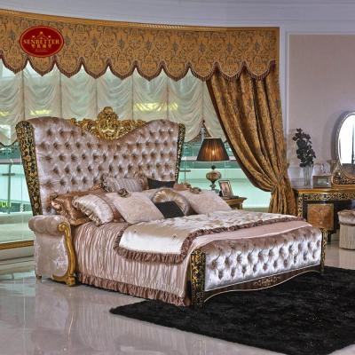 China 0061 Golden Home Bedroom Antique Bed Room Furniture for sale