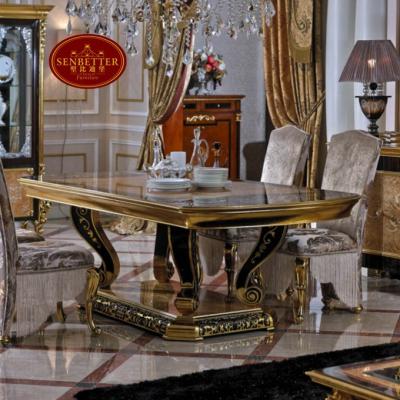 China 0061 Classic Round Luxury European Classic Dining Room Set Wood Furniture for sale