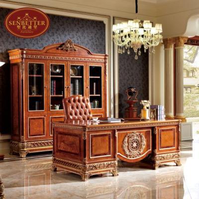 China European luxury solid wood design nature veneer desk 0062 for sale