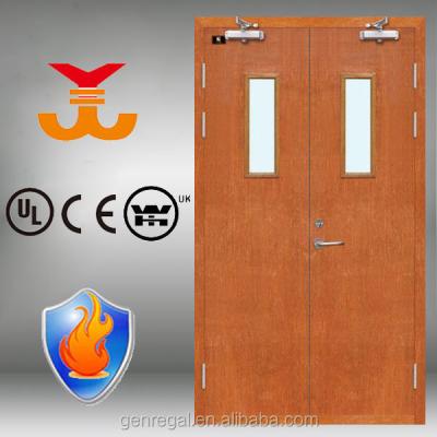 China BS476 Wood Swing Fire Rated Double Swing Doors for sale