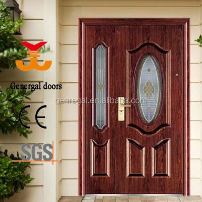 China Anti Theft Swing Top Security Double Entry Exterior Leaf Security Door for sale