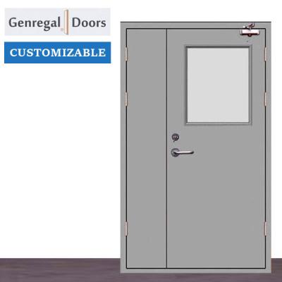 China Project Contemporary Fire School Hospital Steel Door 120 Mins Fire Rated Steel Door for sale