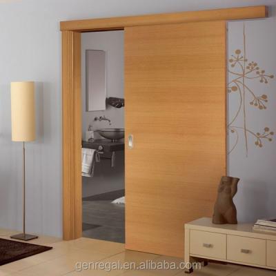 China Natural Indoor Single Panel Swing Solid Wood Sliding Door for sale