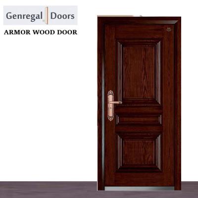 China Colors modern armored exterior paint wooden door for sale