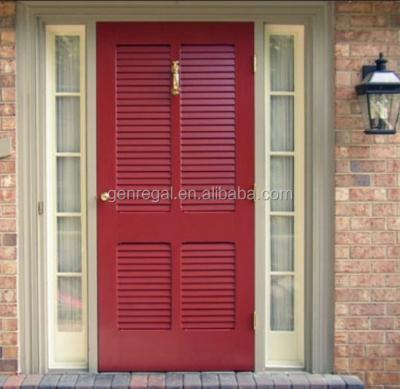 China Swing Exterior Louvered Solid Wood Door for sale