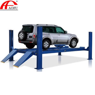 China Manual Car Lift Four Post Single Side Release System Automatic Car Lift 4000/5000 Kg for sale