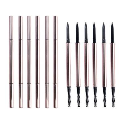 China Wholesale Waterproof Long Lasting Waterproof Double Ended Eyebrow Pencil With Spoolie Brush Private Label for sale