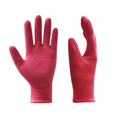 China Oil Resistant Pink Kids Hand Protection Nylon Shell Latex Coated Gloves For Anti-Slip Oil Resistant for sale