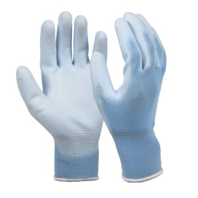 China Antimicrobial Breathable Polyester Shell Oil Resistant PU Dipped Gloves Hand Protective Gloves for sale