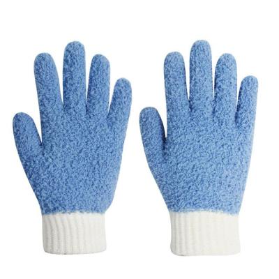 China Durable Soft Knit Cuff Polyester Comfortable Household Dust Cleaning Gloves For Home Kitchen Car One Size for sale