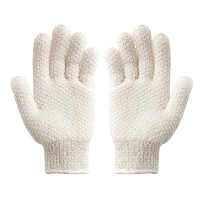 China EXFOLIATE Exfoliating Double Texture Bath Gloves White Bright Level For Shower for sale