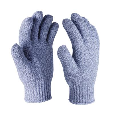 China EXFOLIATE Gray Heavy Scrubber Shower Cleaning Natural Dead Skin Nylon Bath Exfoliating Gloves for sale