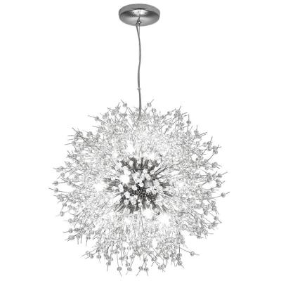 China Bar K9 Sparkle Ball G9 LED Lamp Hanging Metal Crystal Flower Pendant Lights Home Deco Modern Cafe Dining Room Round Droplights for sale